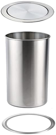 CAFIEDR Poubelle de Cuisine encastrée sur Plan de Travail, avec Couvercle pivotant, Petite Poubelle Ronde en métal avec Couvercle Rotatif pour Armoire, Petite Taille(Grand)