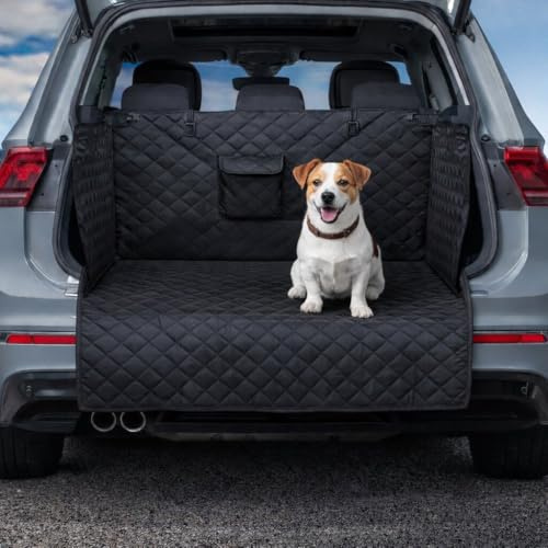 BigDean Premium Kofferraum Schutzmatte mit Seiten & Stoßstangenschutz | Kofferraumschutz Hund schmutz- & wasserabweisend – Hundedecke Auto Kofferraum Universelle Kofferraumwanne für Hunde & Gepäck