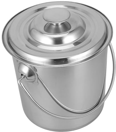 Zerodeko Cubo Almacenamiento Acero Inoxidable Hermético Con Tapa y Asa Cubo Multifunción Para Arroz Agua y Alimentos Diseño Robusto y Duradero Uso Cocina y Catering