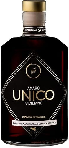 UNICO Amaro NERO con AVOCADO e ERBE AMARICANTI Siciliane 50 cl