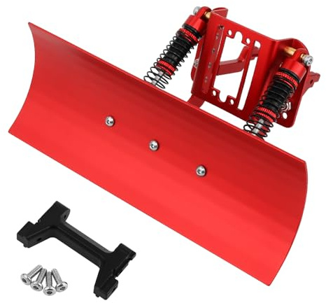 Pothyes TRX4M RC Pelle à neige/chasse-neige en aluminium avec amortisseur d'huile pour RC 1/18 TRX-4M Crawler Upgrade (rouge)