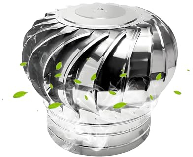 Fumaiolo Comignolo Girevole Cappello Eolico per Camini in Acciaio Inox Antivento E Antipioggia Terminale Cappello per Fumaiolo Base Circolare Varie Misure(11CM)