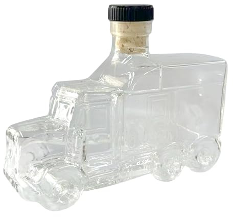 Whiskey Carafe - Half Truck Whiskey Bottle, 375 ml Wine Container, Vintage Liqueur Carafe with Stopper, Decorative Bar Tableware for Birthday, Wedding, Brunch, Party, Kitchen, Beer