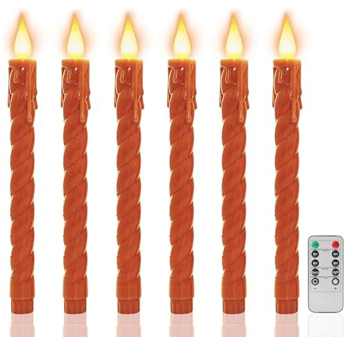 Velas con cañón sin envejecimiento - Candelos con batería de 6 piezas, LED Light | Iluminación de ambiente para fiesta, banquetes para exteriores interiores, celebraciones románticas, decoración del h