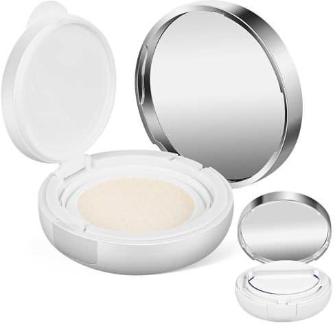 POPETPOP 2 pièces Boîte Maquillage Poudre Portable Conteneurs Rechargeables pour Poudre Coussin Fond de Teint Léger et Compact pour Femmes et Ados