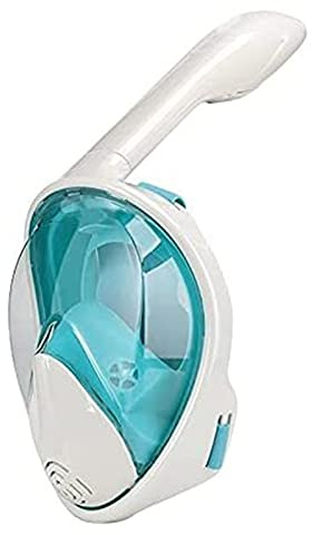 KFGISD, 180° undervattenssnorkel helmask med silikon, torr dykmask med platt mun, lämplig for vuxna och barn ，Dykmask(Green,L)