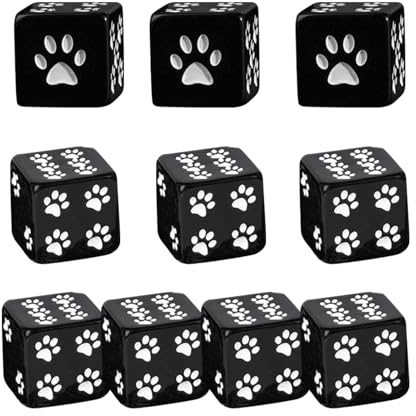 Gioco Da Tavolo – 1,6 Cm 50 G (10 Pezzi) Modello Di Gatto, Set Di Decorativi A Sei Facci, Accessorio Per Gioco Di Visualizzazione | Campeggio Casa Picnic Famiglia Giocare Amici
