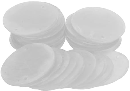Healeved Conchas de Capiz Naturales Redondas 3 Cm Doble Orificio 100 Piezas para Campanas de Viento, Joyas y Decoración Diy, Discos Planos para Artesanía y Cortinas de Puerta