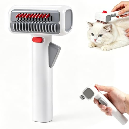 2-in-1 Haustier Selbstentwirrender Kamm, Hundebürste, Entfilzungsbürste | Hundebürste Unterwolle für Katzen und Hunde, Katzenbürste für Verschiedene Haarlängen, Entfernt effektiv Verfilzungen