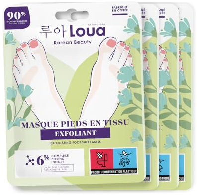 LOUA - 4 exfolierande fotmasker - K skönhet - koreansk skönhet - släta och mjuka fötter