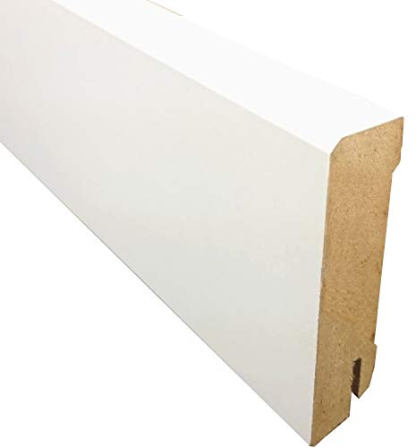 Sockelleiste CUBE Fussleiste 70 mm Moderner Abschluß für Parkett-/Laminat- und Vinylböden - Farbe: WEISS - Höhe 70 mm - Tiefe: 18 mm - Sie kaufen 1 Stück mit 240 cm Länge (Höhe: 70 mm)