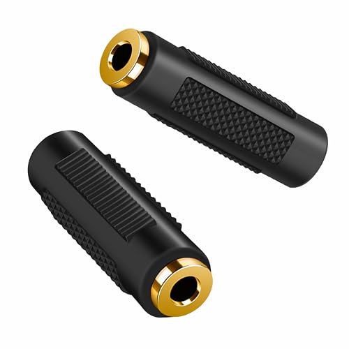 Aukson I54 3,5mm Klinke Kupplung Verbinder – Stereo Audio Klinken Adapter, Buchse auf Buchse, 3,5mm Klinken Buchse zu 3,5mm Klinken Buchse Adapter für Kopfhörer, Lautsprecher und andere Geräte