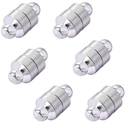 Healifty 10 stücke Magnetische Verschlüsse Stecker Kleine Starke Magnetverschluss für DIY Schmuck Halskette Armband (Silber)