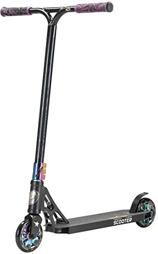 STAR SCOOTER Professional Freestyle Kick Stunt Scooter ab 8 Jahre | 120mm ABEC-9 Lager Alu Kinder City Roller mit HIC für Fortgeschrittene | Schwarz Chrom