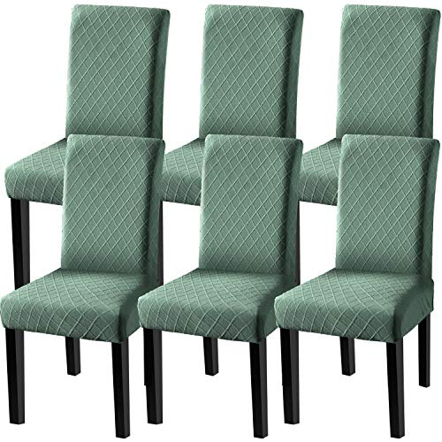 Fuloon Stuhlhussen 6er Set, Stretch Stuhlbezug Esszimmerstühle | Stuhlüberzug Schwingstuhl, Abnehmbar, Waschbar, Hussen für Stühle, für Hotel Restaurant Hochzeit Dekor