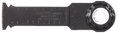 Makita B-66400 Starlock Max BiM Tauchsägeblatt 32 mm MAM001 wood and metal, für Holz, Holz mit Nagelrückständen, Epoxid, Gipskarton, 80 mm Eintauchtiefe, für Multitool, Multifunktionswerkzeug, 1 Stück