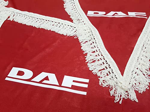 Sertplas Rideaux décoratifs pour camion avec franges Logo DAF Rouge