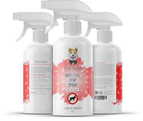 Posh Pooch Urine Stop Dog Deterrent Spray | Alcohol Free Natural Citrus Repellent 2 in 1 Spray Deodorises Smells For Cats & Dogs | Discourages Pets Urinating Behavioural Problems Pet Corrector
