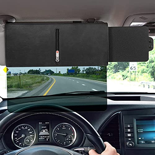 Car Visor Sunshade Extender with Polarized Lens and Side Sunshade Adjustable Anti-Glare Sun Visor Extension with Zipper Slider for Driver or Front Seat Passenger Truck