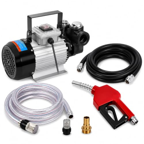 RibasuBB Dieselpumpe ölabsaugpumpe, 550W Selbstansaugend Dieselpumpe, Heizölpumpe Automatik Pistole 2800rpm 60L/min Dieselpumpe 230v Selbstansaugend