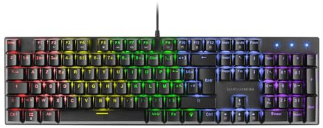 Mars Gaming MK422 Noir, Clavier Mécanique Gaming RGB, Antighosting, Switch Mécanique Rouge, Langue Française