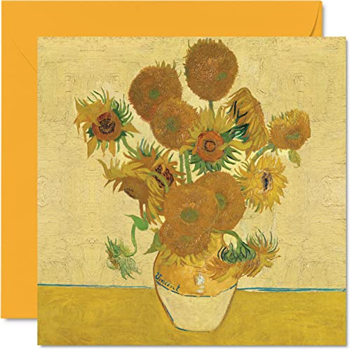 Stuff4 Classic Art Van Gogh Karten für Damen und Herren, Sonnenblumen | Berühmte abstrakte Geburtstagskarte für Mama Vater Tante Onkel Großvater Kindermädchen 145mm klassische Grußkarten