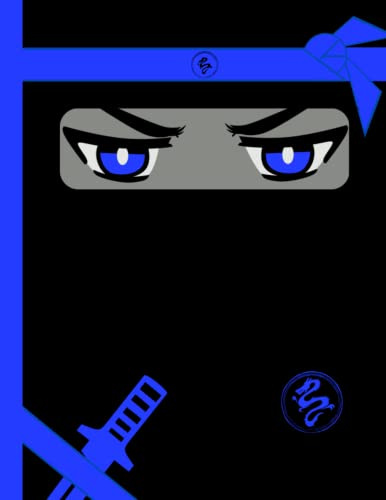 Ninja Sketchbook, Coloring, Drawing and Sketching Supplies, White Blank Pages. (Bright Blue Ninja Theme): Perfect Sketchbook for beginners to draw, sketch, create comics, and more.