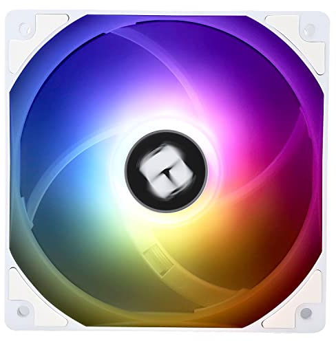 Thermalright TL-C12CW-S CPU Fan 120mm White ARGB Case Cooler Fan, 4pin PWM Silent Computer Fan With S-FDB Bearing Included, up to 1550RPM cooling fan