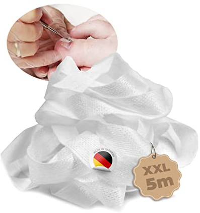 Kosmetex XL Tamponade aus weichen Vliesstoff für den Nagelfalz am Großen Zeh - Bequem, saugstark und schmerzlindernd, Capoline 5 meter (5 Meter)