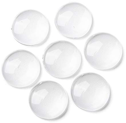 Cheriswelry 200 Stück 14 mm Glas-Cabochons, runde Kuppel, Cabochons, flache Rückseite, Glasfliesen für Kamee, Foto, Anhänger, DIY, Dekoration, Handwerk, Schmuckherstellung