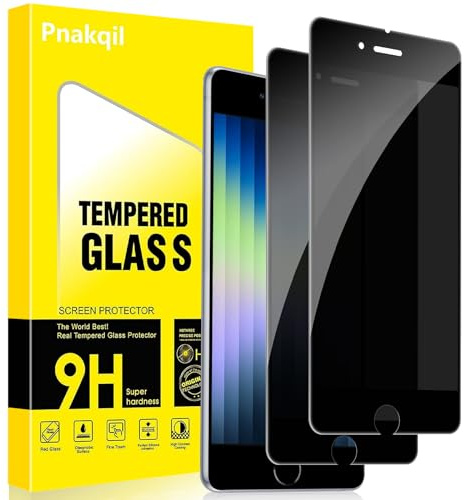 Pnakqil Sichtschutz Schutzfolie für iPhone 8/iPhone SE 2020/iPhone 7/SE 2022 2 Stück,Privacy Anti-Spy 9H Härte Sichtschutzfolie Bickschutzfolie,Privatsphäre Anti-Spähen Schutzglas Displayschutzfolie