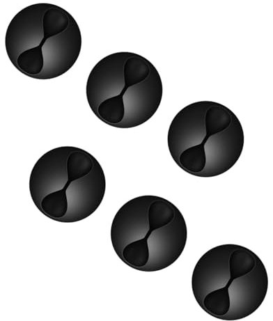 YIAGUN Silicone Cable Management Holders - Reusable Multi-Purpose Clips for Desk, USB, Headphone, TV, PC/Laptop Cables - Home Office (6 pcs Black)