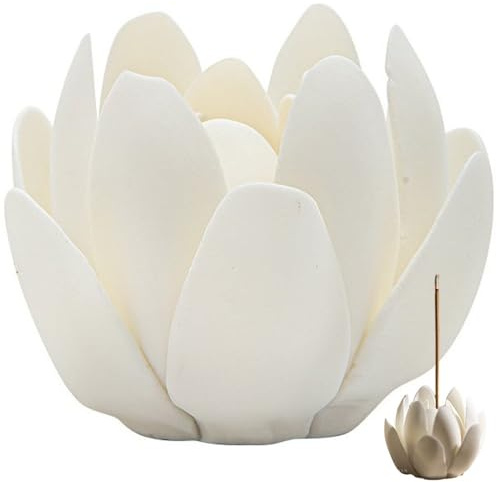 Mini vit lotus rökelsehållare keramisk rökelsebrännare blomma rökelsehållare askfångare för yoga studio vardagsrum heminredning