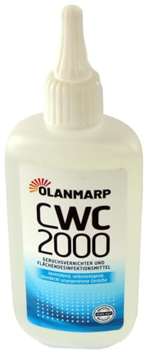 Olanmarp CWC 2000 Flächendesinfektionsmittel Toilettenstuhl & Urinflasche | Desinfiziert & entfernt Gerüche - Für Toilettenstühle, Urinflaschen & Urinbeutel