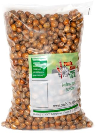 Paul´s Mühle - 5 kg Haselnüsse mit Schale für Eichhörnchen & Nager | Naturbelassene ganze Haselnuss für Backen & Naschen (Speisequalität) - Ideal auch für Vögel & Tier-Nussautomaten