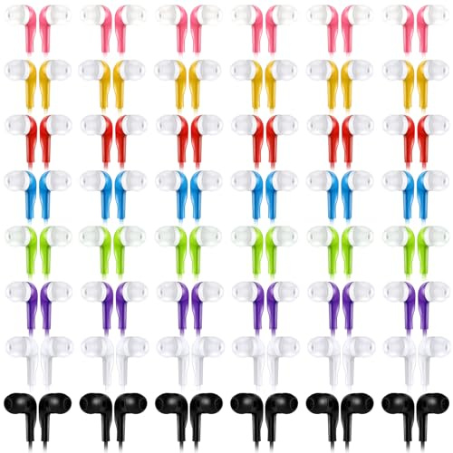 Konohan 160 Packs Bulk Earbuds, Colorful Wired Headphones for Classroom and School Library