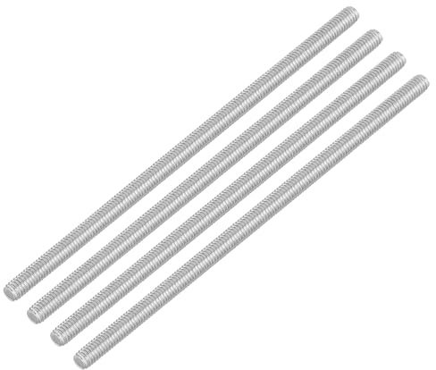QUARKZMAN 4 Stück Gewindestangen, M4 x 100mm 304 Edelstahl Gewindestab mit metrischem Vollgewinde M4-0,7 Gewindesteigung für Möbel- und Maschinenmontage