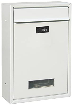 Cassetta delle lettere in stile vintage con codice per cassetta delle lettere, impermeabile, colore: bianco