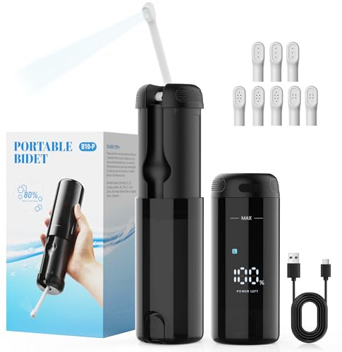 Reise Bidet, HEGEHE Po Dusche tragbares Bidet, 250ml Elektrisches Bidet Wiederaufladbar, Düse 180-Grad-Anpassung, für Hygiene Reinigung Portable Travel Bidet