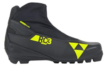 Fischer RC3 Classic Mens Cross Country Race Ski Boots (Black/Yellow, 45)