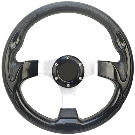 BMLGPGBCDW Levas de Cambio en el Volante Volante Deportivo Universal De 13 Pulgadas Y 320 Mm De Aluminio Y Poliuretano para Competición(Round Black)