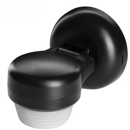 MIRATIC Rörelsedetektor Utomhus Ytmontering Vägg Infraröd Rörelsesensor Tak PIR Detektering 360° Max. Räckvidd 24m IP65 (svart)