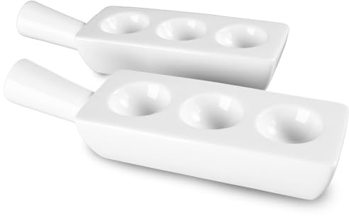 jinsongdafa Cuenco de cerámica Escargot (2 unidades) de 9 pulgadas con asa para pies, juego de agujeros para el hogar, restaurante, hotel (3 cavities, 3 cavities)