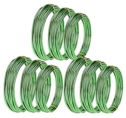 Alambre de Aluminio para Bonsái 9 rollos de alambre for bonsái de aluminio anodizado, 3 tamaños (1,0 mm, 1,5 mm, 2,0 mm), 45,7 m (147 pies)