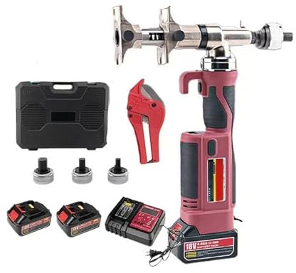 Electric PEX Expansion Tool Kit, PEX Pipe Expander and Crimping Tool Set, Plumbing Pipe Pressing & Clamping Tool for Underfloor Heating Systems