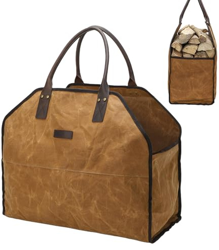 Firewood Carrier Bag – Log Tote Waterproof, Heavy Duty Pouch, Multi Functional Storage | Carrying for Barbecues Camping Trips Holiday Picnic Fireplace Outdoor Travel Wood Transport