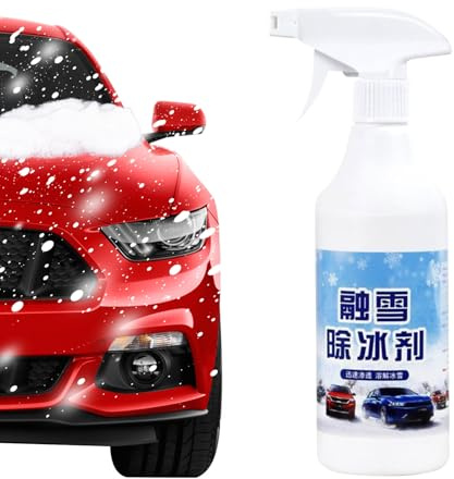 Spray descongelante para parabrisas, líquido descongelante de cristales de coche, 500 ml – Spray descongelante parabrisas coche – Para puerta limpiaparabrisas frío invierno mañana viajeros