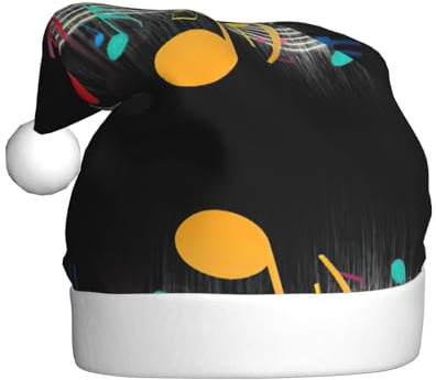 VCzsdff Bunte Musiknoten-Druck, Unisex, Erwachsene, jährliche Zeremonie, 1 Stück, Weihnachts-Stirnbänder, Dekoration, Weihnachtsbaum, Schneemann, Weihnachtsmannmütze