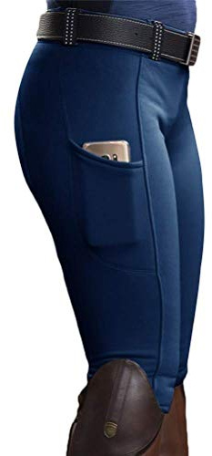 Pantalons SUIBOZ pour Femmes - Pantalons Jodhpur Élastiques - Pour l'équitation, le Fitness, le Yoga et les Sports Scolaires, a blei, XL