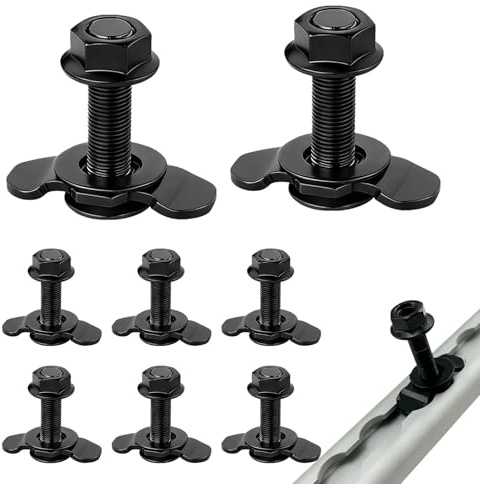 Schraubfitting Airlineschiene, 8 Stück M8x40 Airlineschiene Airline Fitting Zurrschienen Zubehör Airline Schienen 500daN Single Endbeschlag für Airlineschienen (Schwarz)